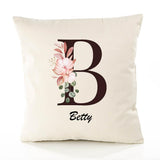 Housse de Coussin Premium Betty Lettre - Coton Canvas Fairtrade Beige Idée Cadeau Décoration Canapé