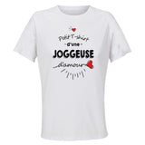 Maillot de Sport Femme Joggeuse Damour - T-Shirt Respirant Polyester Manches Courtes - Cadeau Sportive Anniversaire Noël Fête des Mères