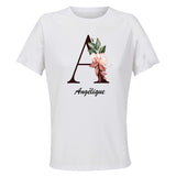 Maillot de Sport Femme pour Angelique Lettre - T-Shirt Respirant Polyester Manches Courtes - Cadeau Sportive Anniversaire Noël Fête des Mères