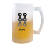 Verre à Bière Henry Lettre | Chope de Bière Pinte | Idée Cadeau Prénom Anniversaire Papa Collègue Départ Retraite Noël
