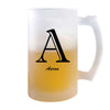 Verre à Bière Aaron Lettre Chic | Chope de Bière Pinte | Idée Cadeau Prénom Anniversaire Papa Collègue Départ Retraite Noël