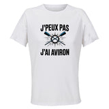 Maillot de Sport Femme Aviron J'peux Pas - T-Shirt Respirant Polyester Manches Courtes - Cadeau Sportive Anniversaire Noël Fête des Mères