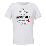 Maillot de Sport Femme Monitrice Damour - T-Shirt Respirant Polyester Manches Courtes - Cadeau Sportive Anniversaire Noël Fête des Mères