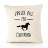 Housse de Coussin Premium équitation - Coton Canvas Fairtrade Beige Idée Cadeau Décoration Canapé