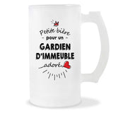 Verre à bière Gardien d'immeuble adoré | Chope de Bière Pinte Idée Cadeau Humour Collègue famille Homme Anniversaire Noël