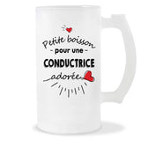 Verre à bière Conductrice adorée femme | Chope de Bière Pinte Idée Cadeau Humour Collègue famille Homme Anniversaire Noël