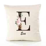 Housse de Coussin Premium Eva Lettre - Coton Canvas Fairtrade Beige Idée Cadeau Décoration Canapé