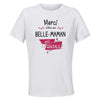 Maillot de Sport Femme pour Merci Belle-Maman Geniale - T-Shirt Respirant Polyester Manches Courtes - Cadeau Sportive Anniversaire Noël Fête des Mères