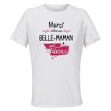 Maillot de Sport Femme pour Merci Belle-Maman Geniale - T-Shirt Respirant Polyester Manches Courtes - Cadeau Sportive Anniversaire Noël Fête des Mères