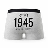 Caleçon Millésime 1945 - Humour Boxer Gris Idée Cadeau Anniversaire