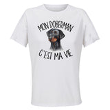 Maillot de Sport Femme Doberman C'est La Vie - T-Shirt Respirant Polyester Manches Courtes - Cadeau Sportive Anniversaire Noël Fête des Mères