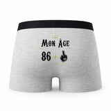 Caleçon 87 Ans - Humour Boxer Gris Motif Âge Idée Cadeau Anniversaire