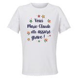 Maillot de Sport Femme Marie-Claude Elle Assure - T-Shirt Respirant Polyester Manches Courtes - Cadeau Sportive Anniversaire Noël Fête des Mères