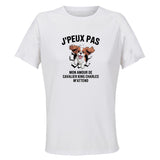 Maillot de Sport Femme Cavalier King Charles J'peux Pas - T-Shirt Respirant Polyester Manches Courtes - Cadeau Sportive Anniversaire Noël Fête des Mères