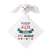 Doudou Bébé Lapin Ma Mission Yoga avec Maman Gaze de Coton Cadeau Baby Shower