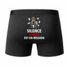 Caleçon Daniel Silence Daniel est en Mission - Humour Boxer Coton Idée Cadeau