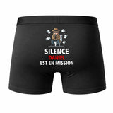 Caleçon Daniel Silence Daniel est en Mission - Humour Boxer Coton Idée Cadeau