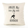 Housse de Coussin Premium Aerobique Version Blanc - Coton Canvas Fairtrade Beige Idée Cadeau Décoration Canapé