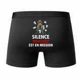 Caleçon Marceau Silence Marceau est en Mission - Humour Boxer Coton Idée Cadeau