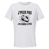 Maillot de Sport Femme Course A Pied J'peux Pas - T-Shirt Respirant Polyester Manches Courtes - Cadeau Sportive Anniversaire Noël Fête des Mères