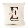 Housse de Coussin Premium Emmanuelle Lettre - Coton Canvas Fairtrade Beige Idée Cadeau Décoration Canapé