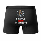Caleçon Nolan Silence Nolan est en Mission - Humour Boxer Coton Idée Cadeau