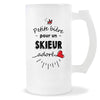 Verre à bière Skieur adoré | Chope de Bière Pinte Idée Cadeau Humour Collègue famille Homme Anniversaire Noël