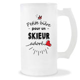 Verre à bière Skieur adoré | Chope de Bière Pinte Idée Cadeau Humour Collègue famille Homme Anniversaire Noël