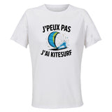 Maillot de Sport Femme Kitesurf J'peux Pas - T-Shirt Respirant Polyester Manches Courtes - Cadeau Sportive Anniversaire Noël Fête des Mères