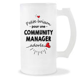 Verre à bière Community manager adorée femme | Chope de Bière Pinte Idée Cadeau Humour Collègue famille Homme Anniversaire Noël