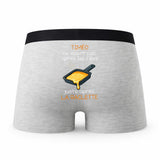 Caleçon Timeo Courir après la Raclette - Humour Boxer Gris Idée Cadeau