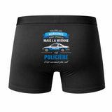Caleçon Marraine Policiere - Humour Boxer Coton Idée Cadeau Fête des Pères
