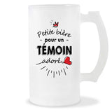 Verre à bière Témoin adoré | Chope de Bière Pinte Idée Cadeau Humour Collègue famille Homme Anniversaire Noël
