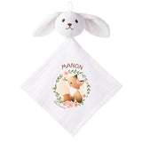 Doudou Bébé Lapin Manon d'amour Renard Cadeau Naissance Fille Nouveau Né