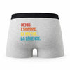 Caleçon Denis Mythe Légende Vintage - Humour Boxer Gris Idée Cadeau