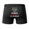 Caleçon Kevin Silence Kevin est en Mission - Humour Boxer Coton Idée Cadeau