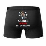 Caleçon Dorian Silence Dorian est en Mission - Humour Boxer Coton Idée Cadeau