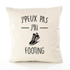 Housse de Coussin Premium j'peux Pas Footing Version Blanc - Coton Canvas Fairtrade Beige Idée Cadeau Décoration Canapé 40x40