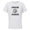 Maillot de Sport Femme Belote J'peux Pas - T-Shirt Respirant Polyester Manches Courtes - Cadeau Sportive Anniversaire Noël Fête des Mères