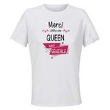 Maillot de Sport Femme pour Merci Queen Geniale - T-Shirt Respirant Polyester Manches Courtes - Cadeau Sportive Anniversaire Noël Fête des Mères