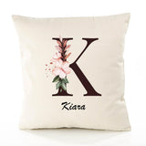 Housse de Coussin Premium Kiara Lettre - Coton Canvas Fairtrade Beige Idée Cadeau Décoration Canapé 40x40