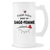 Verre à bière Sage-femme adoré | Chope de Bière Pinte Idée Cadeau Humour Collègue famille Homme Anniversaire Noël