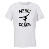 Maillot de Sport Femme pour Merci Athletisme Coach - T-Shirt Respirant Polyester Manches Courtes - Cadeau Sportive Anniversaire Noël Fête des Mères