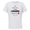 Maillot de Sport Femme Cuisiniere Damour - T-Shirt Respirant Polyester Manches Courtes - Cadeau Sportive Anniversaire Noël Fête des Mères