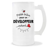 Verre à bière Développeur adoré | Chope de Bière Pinte Idée Cadeau Humour Collègue famille Homme Anniversaire Noël