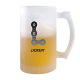 Verre à Bière Laurent Lettre Chaine | Chope de Bière Pinte | Idée Cadeau Prénom Motard Biker Mob Anniversaire Papa Collègue Départ Retraite Noël