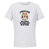 Maillot de Sport Femme Shiba Inu J'peux Pas - T-Shirt Respirant Polyester Manches Courtes - Cadeau Sportive Anniversaire Noël Fête des Mères