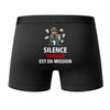 Caleçon Thibaut Silence Thibaut est en Mission - Humour Boxer Coton Idée Cadeau