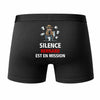 Caleçon Bernard Silence Bernard est en Mission - Humour Boxer Coton Idée Cadeau