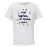 Maillot de Sport Femme Stephanie Elle Assure - T-Shirt Respirant Polyester Manches Courtes - Cadeau Sportive Anniversaire Noël Fête des Mères